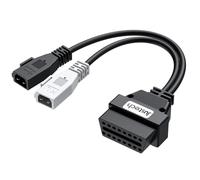 Justech Câble Adaptateur OBD1 vers OBD2 Connecteur Universel de Diagnostic Automobile Connecteur 2x2 Broches pour Modèles Audi, Seat, Skoda, VW et Volkswagen