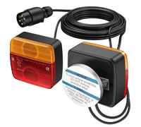 Justech Feu Arrière de Remorque 2pcs Câble de Feux Remorque Base Magnétique Ampoules de Feu Arrière E-marqué 13 avec 7.5m Câble 7 Pin Connecteur Feux de Frein Arrière pour Remorque Camion Van Caravane