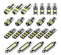 Justech - Lot de 22 Ampoules LED SMD sans Erreur de Rechange pour Voiture, pour l’intérieur, la Plaque d’immatriculation, Navette C5 W T10 168 194 2825 xénon, Blanc