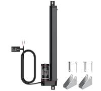 Justech Noir Actionneurs à Mouvement Linéaire 1500N 300mm 12V DC Actionneur Linéaire Alliage d’Aluminium IP65 10mm/s Inférieur à 50db pour Hôpitaux Massage Electronique Automatisation