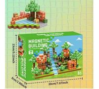 JustForVibe - Jeu magnétique/aimanté enfant 100 cubes style Minecraft - STEM - 100PCS_Multicolore