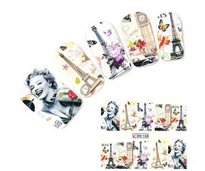 JUSTFOX - Sticker Nail Art Paris Tour Eiffel Arc de Triomphe pour ongles