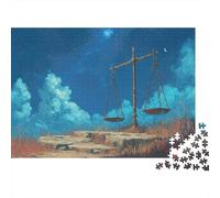 Justice Balances Night Puzzles pour Adultes sans Poussière, Puzzle d'art Jeu Éducatif Décompression pour Une Activité Zen, Cadeau Fête des Mères/Pères 38x26cm/1000pcs