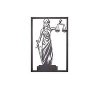 "Justice" Déco mural en metal, noir mat, minimalist et moderne tableau pour la maison, le bureau 40 x 60 cm par No239