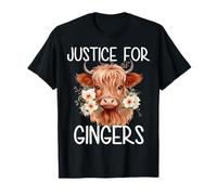 Justice For Gingers Vache Highland Fleur Gingembre Rousse T-Shirt