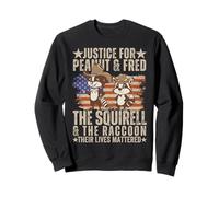 Justice for Peanut The Squirrel and Fred The Raton Laveur Drapeau américain Sweatshirt
