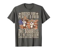 Justice for Peanut the Squirrel And Fred the Raton laveur Drapeau américain T-Shirt