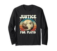Justice for Pluto Vintage N'oubliez jamais Les Sciences spatiales Amusantes Manche Longue