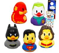 Justice League Duckaloos Collection Lot de 5 mini figurines de canard en caoutchouc pour enfants et adultes avec Superman, Joker, Flash, Wonder Woman, Batman Plus, plus | Duckalooz à collectionner