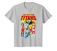 Justice League New Teen Titans T-Shirt, Enfant, Argent, 10 Ans