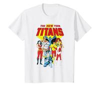 Justice League New Teen Titans T-Shirt, Enfant, Blanc, 8 Ans