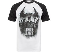 Justice League Personnage masculin Line Up Raglan T-shirt NS4412 (L) (Coloré)