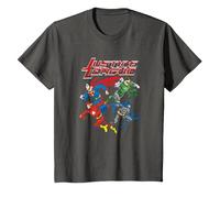 Justice League Pixel League Superheroes T-Shirt, Enfant, Asphalte, 8 Ans