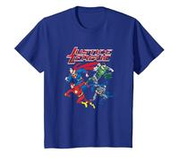 Justice League Pixel League Superheroes T-Shirt, Enfant, Bleu Royal, 2 Ans