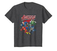 Justice League Pixel League Superheroes T-Shirt, Enfant, Chiné Foncé, 8 Ans
