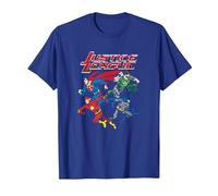 Justice League Pixel League Superheroes T-Shirt, Homme, Bleu Royal, 3XL