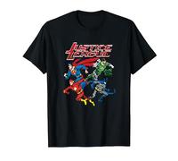Justice League Pixel League Superheroes T-Shirt, Homme, Noir, 4XL