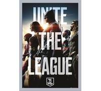 Justice League - Poster - Heroes - Stand + cadre interchangeable, Shinsuke® Maxi MDF argenté, vitre acrylique