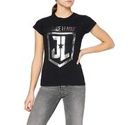 JUSTICE LEAGUE Film-Logo en Aluminium T-Shirt, 100%, Noir, L Femme