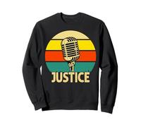 Justice Microphone rétro Musique drôle années 80 Vintage Lovers Sweatshirt