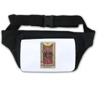 Justice Tarot Card Art Sac banane avec logo Blanc