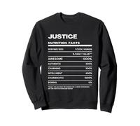 Justice Valeur Nutritive Nom Drôle Sweatshirt