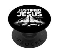 Justifié par Jésus (Actes 13) La foi au-dessus de la loi, la vérité de l'Évangile PopSockets PopGrip Adhésif