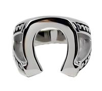 Justified Bague fer à cheval Maréchal Raylan Réplique en acier inoxydable Style western Frange Cosplay Accessoire de costume