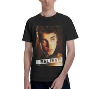 Justin Bieber Believe T-shirt basique à manches courtes pour homme M, Noir , M