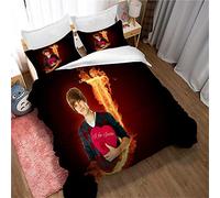 Justin Bieber Singer Parure De Lit en Coton égyptien Ensemble Housse De Couette Doux Queen Size Drap De Lit Housse De Couette (Image 01,220x240cm(1.8M/2MBed))