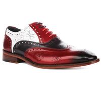 JUSTINREESS ENGLAND Ed Richelieu Richelieu en cuir pour homme, motif multicolore, avec laçage fermé et semelle antidérapante