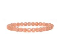 Justinstones Bracelet élastique unisexe avec perles rondes de 6 mm en pierres semi-précieuses - 16,5 cm, Pierre,
