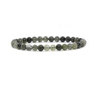 Justinstones Bracelet élastique unisexe avec perles rondes de 6 mm en pierres semi-précieuses - 16,5 cm, Pierre,