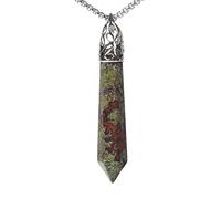 Justinstones Pendentif hexagonal pointu Reiki Chakra Collier en acier inoxydable 50,8 cm Boîte cadeau en fer, 50mm, Pierre, Pas de pierre précieuse