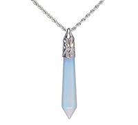 Justinstones Pendentif hexagonal pointu Reiki Chakra Collier en acier inoxydable 50,8 cm Boîte cadeau en fer, 50mm, Pierre, Pas de pierre précieuse