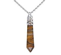 Justinstones Pendentif hexagonal pointu Reiki Chakra Collier en acier inoxydable 50,8 cm Boîte cadeau en fer, 50mm, Pierre, Pas de pierre précieuse