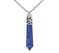 Justinstones Pendentif hexagonal pointu Reiki Chakra Collier en acier inoxydable 50,8 cm Boîte cadeau en fer, 50mm, Pierre, Pas de pierre précieuse