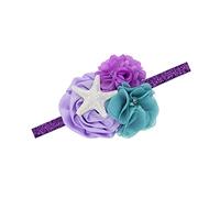 JustMyDress JBC27 Serre-tête avec nœud en forme d'étoile de mer pour bébé fille Motif sirène Fleur violette
