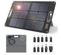 JustNow Panneau solaire pliable 60W avec 3 sorties DC/USB/QC3.0, 10 tailles différentes de prises DC, kit de chargeur solaire pliable pour Powerstation Generetion, camping en plein air et jardin