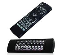 Justop F40 Mini Télécommande 3D Air Mouse avec clavier QWERTY rétroéclairé Capteurs gyroscopiques intégrés Avec Nano récepteur USB Idéal pour box Android Kodi, HTPC, Smart TV, Apple TV, Rasberry Pi, ordinateurs portables, présentation, etc.