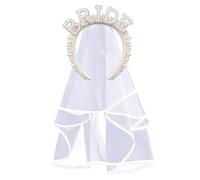 JUSTOTRY 1 bandeau Bride to Be avec voile blanc pour femme JGA, cadeau avec inscription « Bride » pour enterrement de vie de jeune fille et décoration Jga