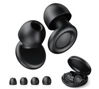 JUSTRVN Lot de 2 paires de bouchons d'oreilles pour dormir, réduction du bruit pour concert et étude, protection auditive -30 dB avec 4 embouts de taille, bouchons d'oreilles réutilisables en silicone