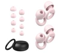 JUSTRVN Lot de 2 paires de bouchons d'oreilles réutilisables pour réduire le bruit de 25 dB à 30 dB avec 8 embouts auriculaires, protection auditive douce pour concert, sensibilité au bruit, étude et