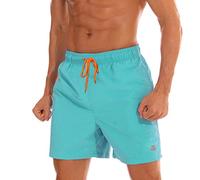 JustSun Maillot de Bain Homme Piscine Short de Bain Homme Court Séchage Rapide Short Plage Homme Natation Bleu L