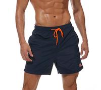 JustSun Maillot de Bain Homme Piscine Short de Bain Homme Court Séchage Rapide Short Plage Homme Natation Bleu Foncé M