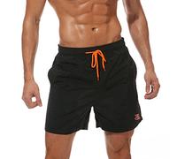 JustSun Maillot de Bain Homme Piscine Short de Bain Homme Court Séchage Rapide Short Plage Homme Natation Noir XXL
