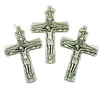 JUSTSWAG PDTXCLS XGATML Religious Art Lot of 3 The Father Son and Holy Ghost Trinity Cross 2 Inch Crucifix Pendant