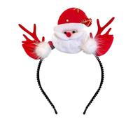 JUSTUNX Santa Claus Headband Red Reindeer Horn Hair Band Accessoires de fête de Noël pour les femmes et les filles (B)