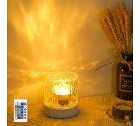 Justup Projecteur ciel étoilé LED, lampe Wave 16 couleurs avec commande tactile/télécommande, lampe à vagues d'eau aurore boréale pour chambre à coucher, fête (Cylindrique)