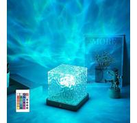 Justup Projecteur ciel étoilé LED, lampe Wave 16 couleurs avec commande tactile/télécommande, lampe à vagues d'eau aurore boréale pour chambre à coucher, fête, cadeaux pour enfants (Carré)